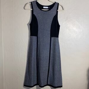 Calvin Klein black and white knit sweater dress